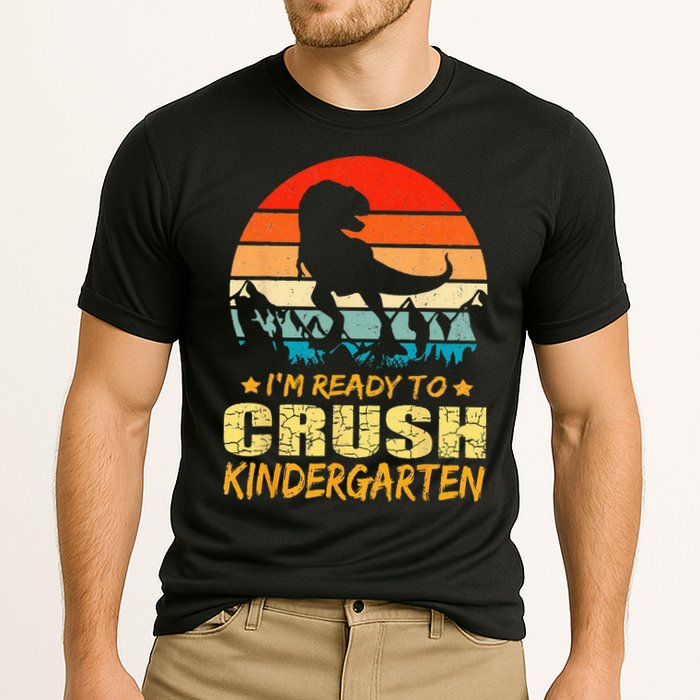 1st Day Of Kindergarten Im Ready To Crush Dinosaur Boy Cooling Performance Crew T-Shirt