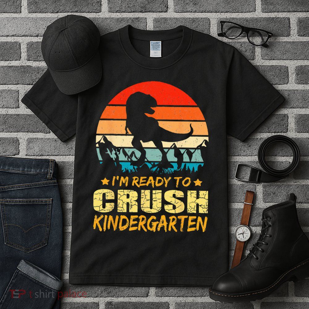 1st Day Of Kindergarten Im Ready To Crush Dinosaur Boy Tall T-Shirt
