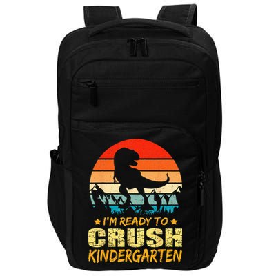 1st Day Of Kindergarten Im Ready To Crush Dinosaur Boy Impact Tech Backpack