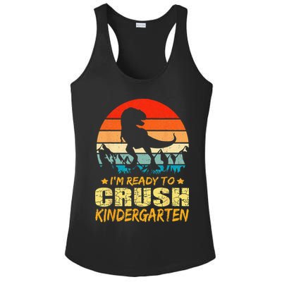 1st Day Of Kindergarten Im Ready To Crush Dinosaur Boy Ladies PosiCharge Competitor Racerback Tank