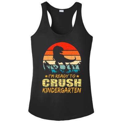 1st Day Of Kindergarten Im Ready To Crush Dinosaur Boy Ladies PosiCharge Competitor Racerback Tank