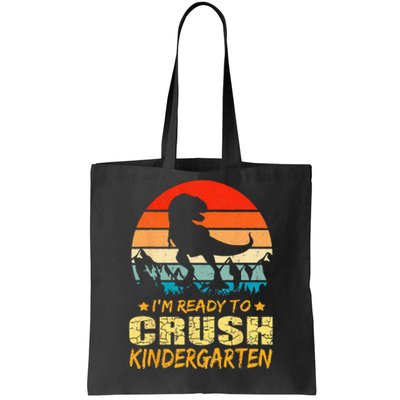 1st Day Of Kindergarten Im Ready To Crush Dinosaur Boy Tote Bag