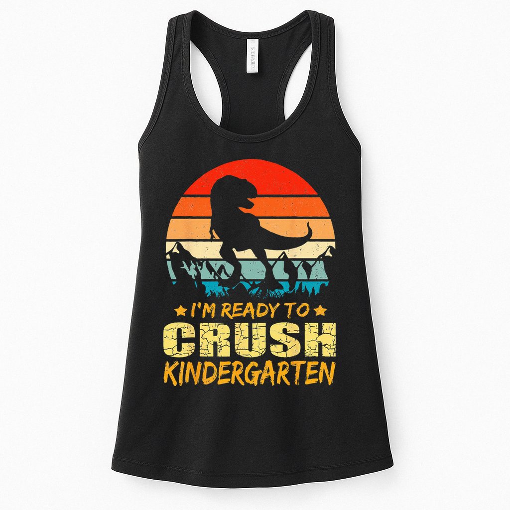 1st Day Of Kindergarten Im Ready To Crush Dinosaur Boy Womens Tank Top
