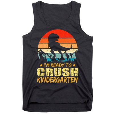 1st Day Of Kindergarten Im Ready To Crush Dinosaur Boy Tank Top