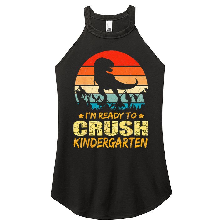 1st Day Of Kindergarten Im Ready To Crush Dinosaur Boy Women's Perfect Tri Rocker Tank