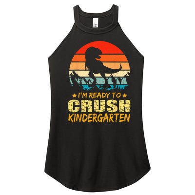 1st Day Of Kindergarten Im Ready To Crush Dinosaur Boy Women’s Perfect Tri Rocker Tank