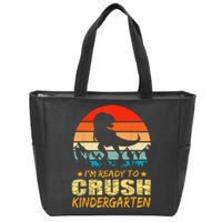 1st Day Of Kindergarten Im Ready To Crush Dinosaur Boy Zip Tote Bag