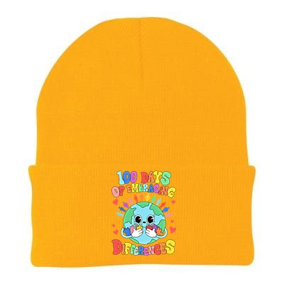 100 Days Of Embracing Differences Autism Awareness Teacher Funny Gift Knit Cap Winter Beanie