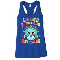 100 Days Of Embracing Differences Autism Awareness Teacher Funny Gift Women's Racerback Tank