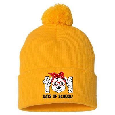 101 Days Of School Dalmatian Dog Teachers Kids Gift Pom Pom 12in Knit Beanie