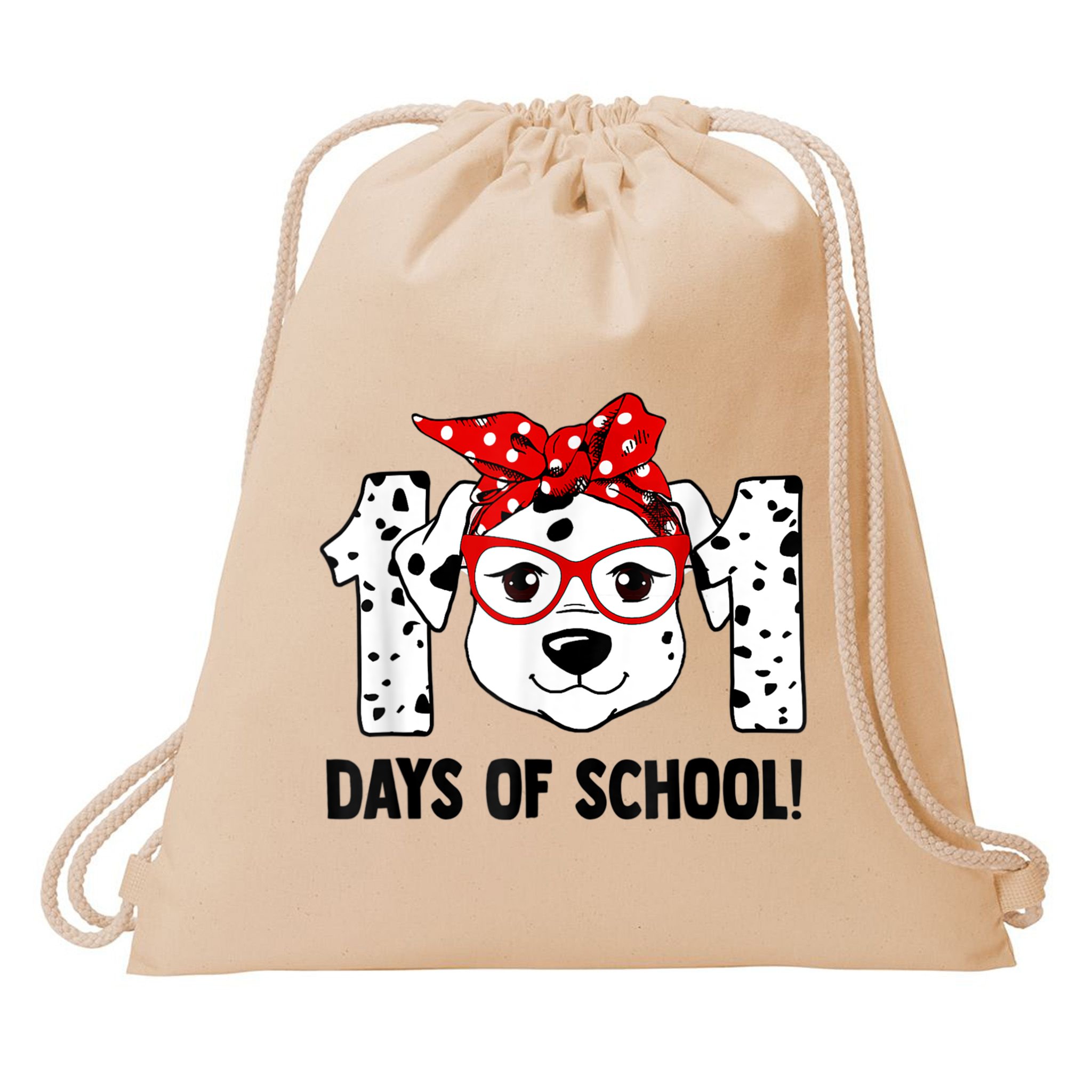 101 Days Of School Dalmatian Dog Teachers Kids Gift Drawstring Bag