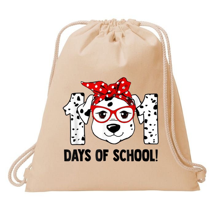 101 Days Of School Dalmatian Dog Teachers Kids Gift Drawstring Bag