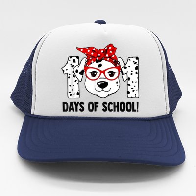 101 Days Of School Dalmatian Dog Teachers Kids Gift Trucker Hat