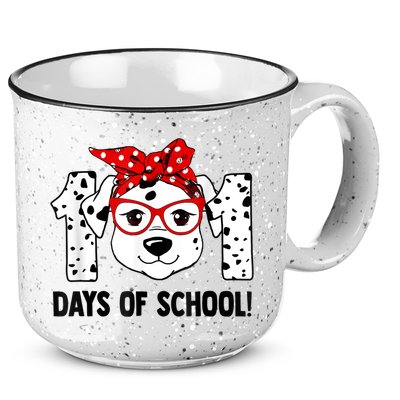 101 Days Of School Dalmatian Dog Teachers Kids Gift 15oz Campfire Ceramic Mug