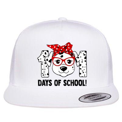 101 Days Of School Dalmatian Dog Teachers Kids Gift Flat Bill Trucker Hat