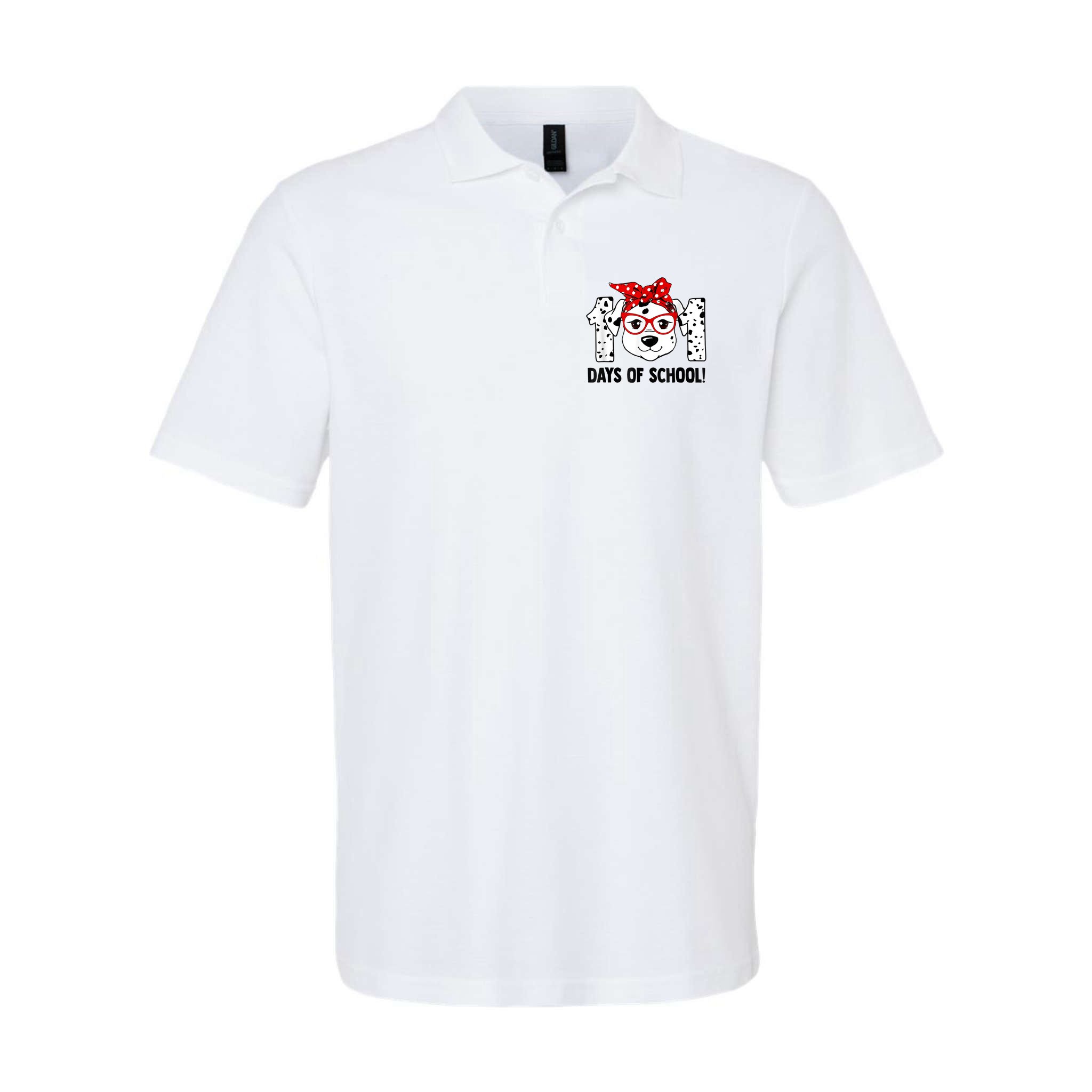 101 Days Of School Dalmatian Dog Teachers Kids Gift Polo