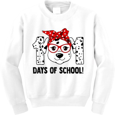 101 Days Of School Dalmatian Dog Teachers Kids Gift Kids Sweatshirt