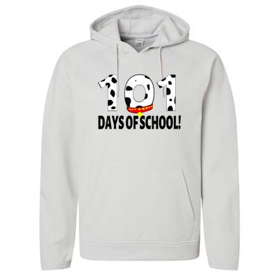 101 Days Of School Dalmatian Dog Performance Fleece Hoodie