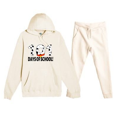 101 Days Of School Dalmatian Dog Premium Hooded Sweatsuit Set