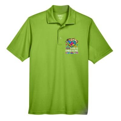 100 Days Of School Embracing Differences Autism Support Cool Gift Men's Origin Performance Pique Polo