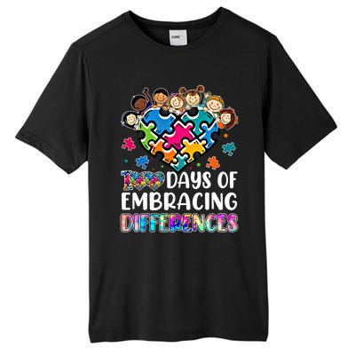 100 Days Of School Embracing Differences Autism Support Cool Gift Tall Fusion ChromaSoft Performance T-Shirt