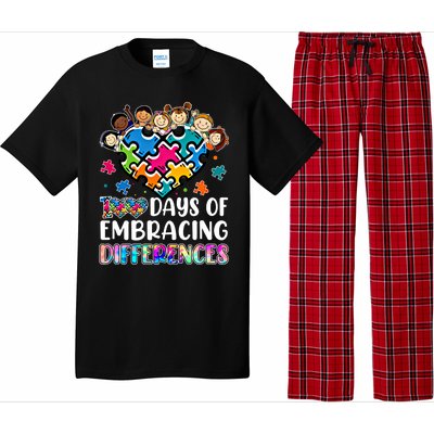 100 Days Of School Embracing Differences Autism Support Cool Gift Pajama Set