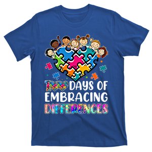 100 Days Of School Embracing Differences Autism Support Cool Gift T-Shirt