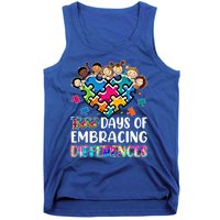 100 Days Of School Embracing Differences Autism Support Cool Gift Tank Top