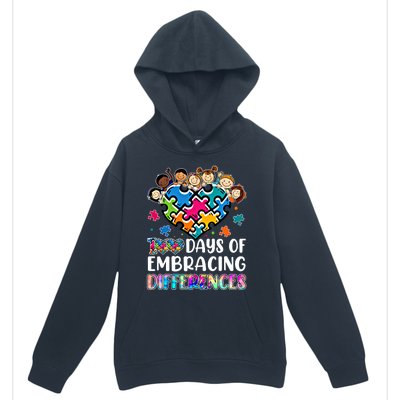 100 Days Of School Embracing Differences Autism Support Cool Gift Urban Pullover Hoodie