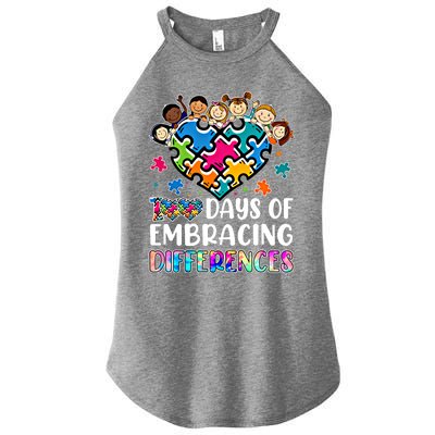 100 Days Of School Embracing Differences Autism Support Cool Gift Women’s Perfect Tri Rocker Tank