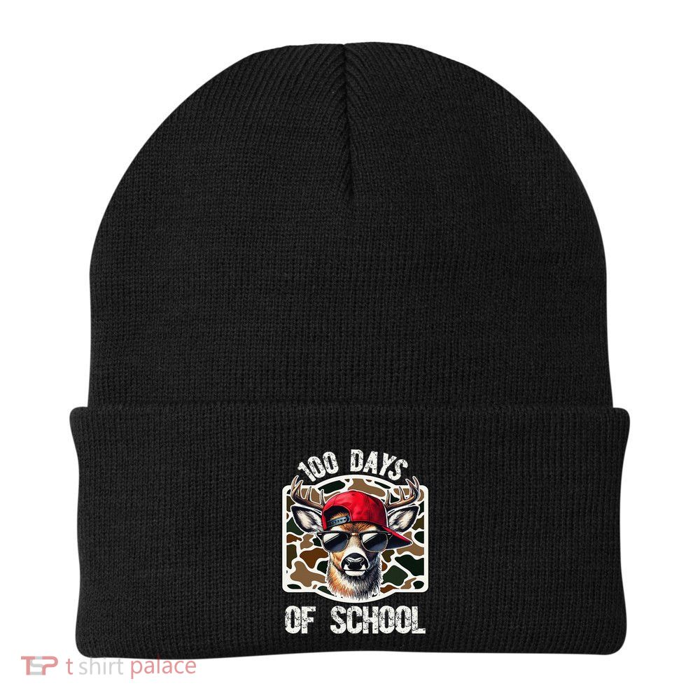 100 Days Of School Deer Hunting Deer Camo Hunter Gift Beanie