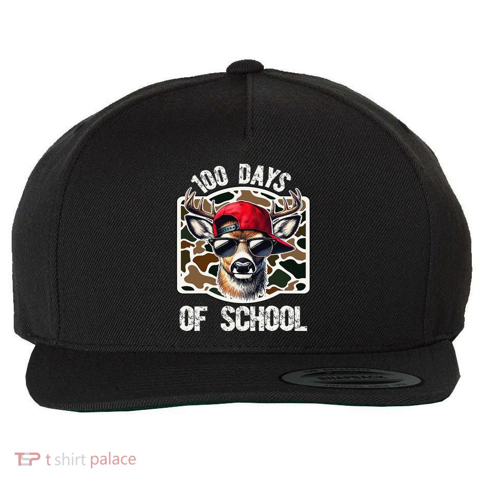 100 Days Of School Deer Hunting Deer Camo Hunter Gift Wool Snapback Cap