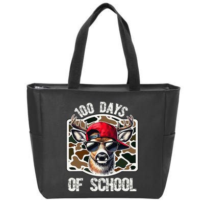 100 Days Of School Deer Hunting Deer Camo Hunter Gift Zip Tote Bag