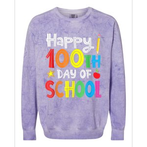 100th Day Of School A Gift For Teachers Kids Child Happy 100 Days Colorblast Crewneck Sweatshirt