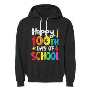 100th Day Of School A Gift For Teachers Kids Child Happy 100 Days Garment-Dyed Fleece Hoodie