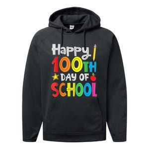 100th Day Of School A Gift For Teachers Kids Child Happy 100 Days Performance Fleece Hoodie