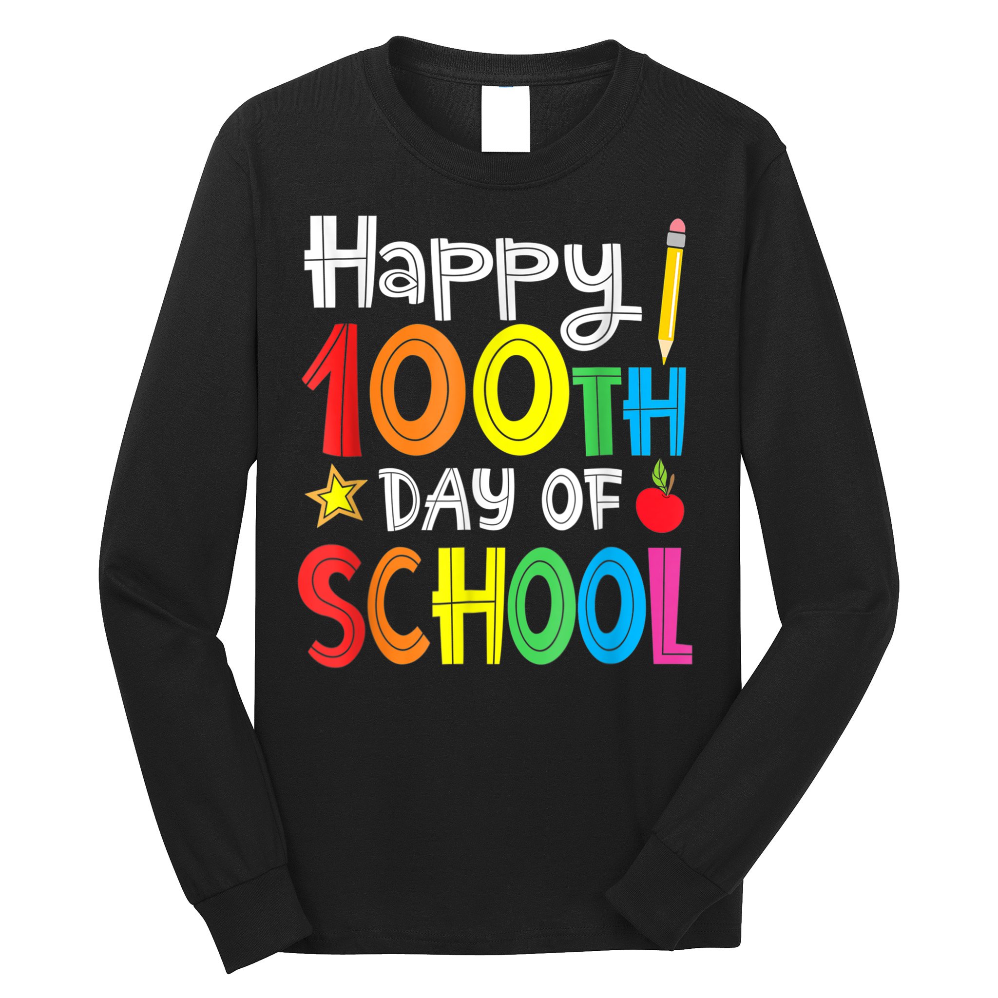 100th Day Of School A Gift For Teachers Kids Child Happy 100 Days Long Sleeve Shirt