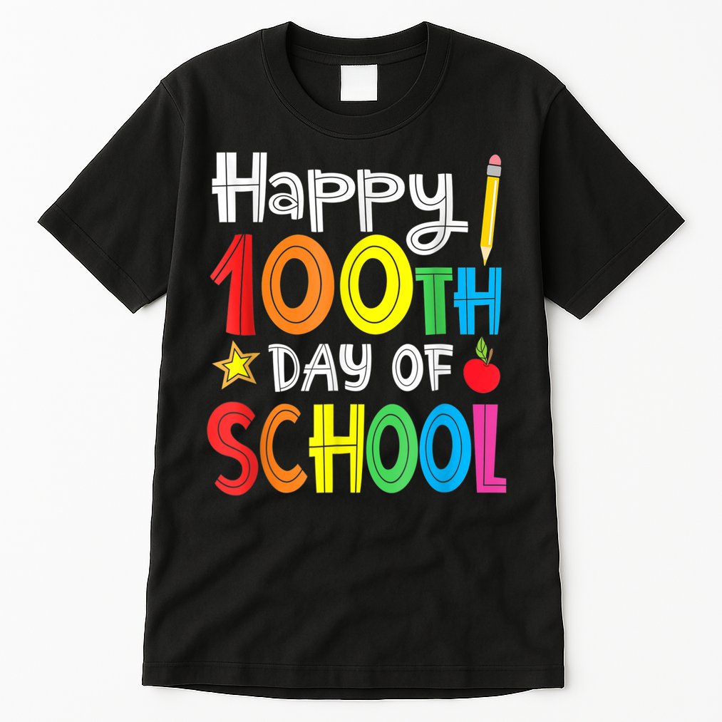100th Day Of School A Gift For Teachers Kids Child Happy 100 Days Tall T-Shirt