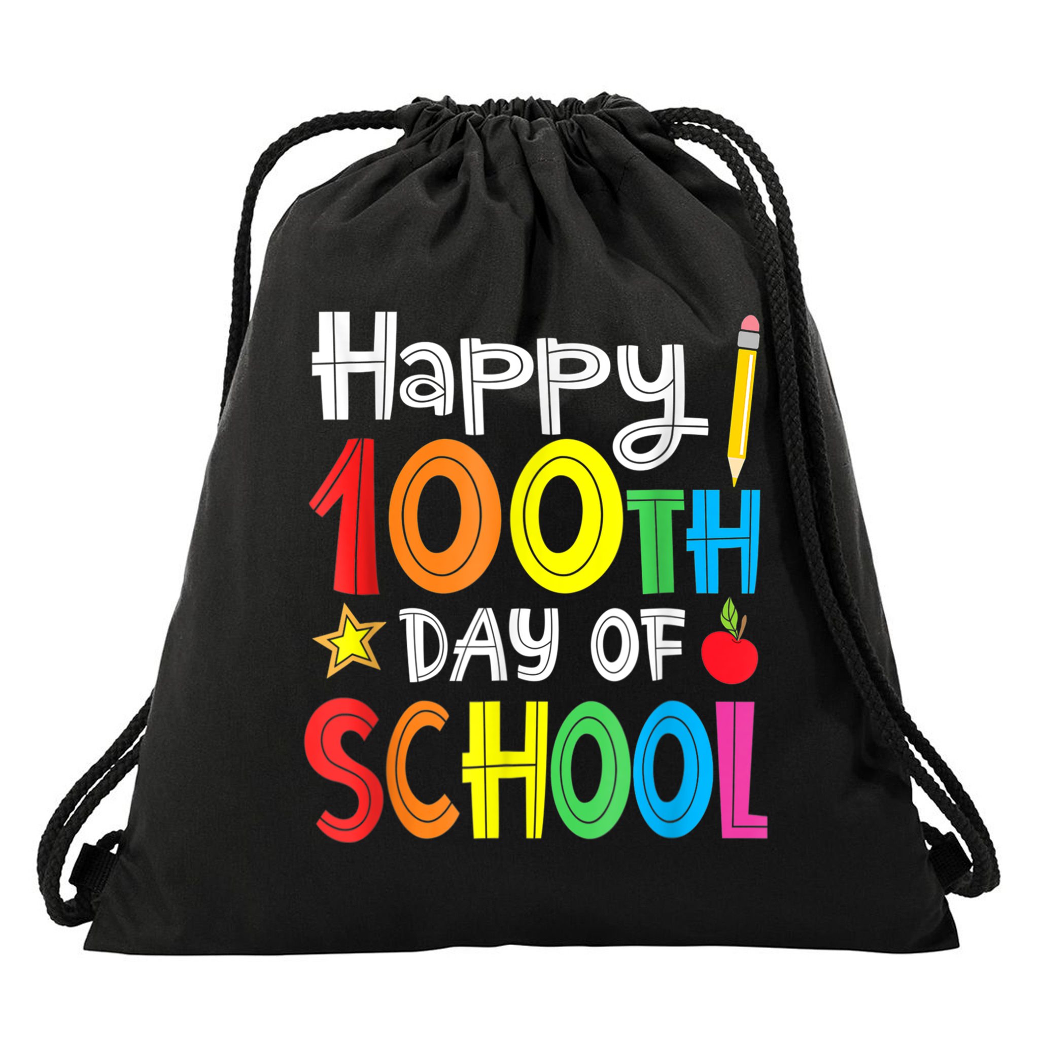 100th Day Of School A Gift For Teachers Kids Child Happy 100 Days Drawstring Bag