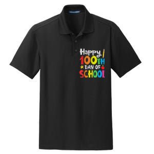 100th Day Of School A Gift For Teachers Kids Child Happy 100 Days Dry Zone Grid Polo