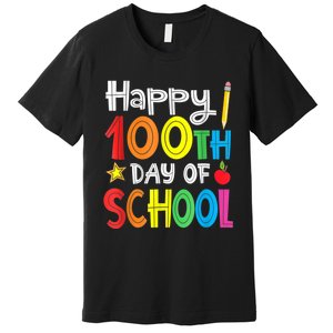 100th Day Of School A Gift For Teachers Kids Child Happy 100 Days Premium T-Shirt