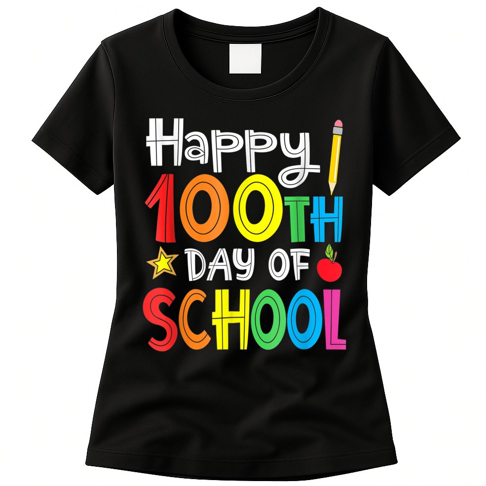100th Day Of School A Gift For Teachers Kids Child Happy 100 Days Womens T-Shirt
