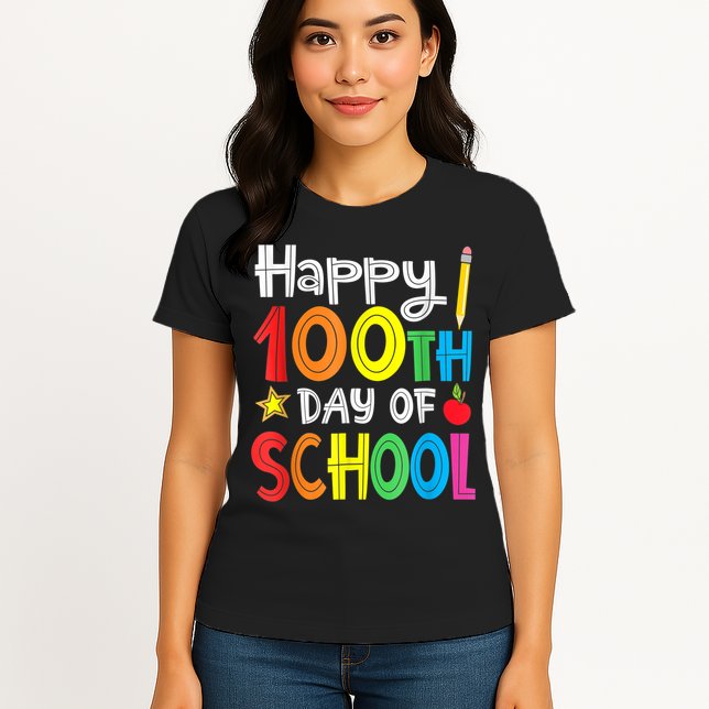 100th Day Of School A Gift For Teachers Kids Child Happy 100 Days Womens T-Shirt