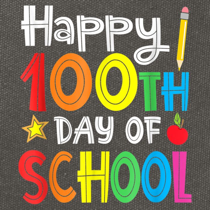 100th Day Of School A Gift For Teachers Kids Child Happy 100 Days Cotton Canvas Backpack