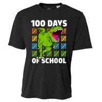 100th Day Of School Dino Fun Dinosaur Design Cooling Performance Crew T-Shirt