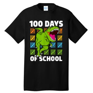 100th Day Of School Dino Fun Dinosaur Design Tall T-Shirt