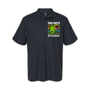 100th Day Of School Dino Fun Dinosaur Design Softstyle Adult Sport Polo