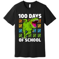 100th Day Of School Dino Fun Dinosaur Design Premium T-Shirt