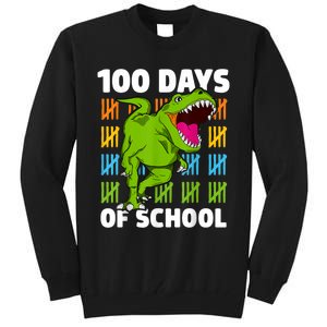 100th Day Of School Dino Fun Dinosaur Design Tall Sweatshirt