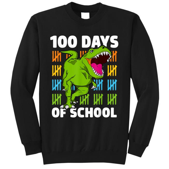 100th Day Of School Dino Fun Dinosaur Design Tall Sweatshirt